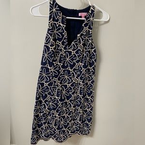 Lilly Pulitzer dress! Navy blue with silver stitching